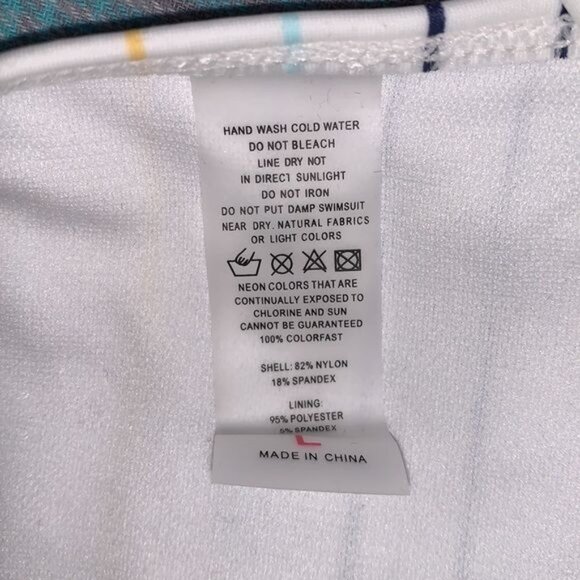 Striped Halter Bikini Set With Tie Back & High Waist Bottoms - Picture 4 of 6